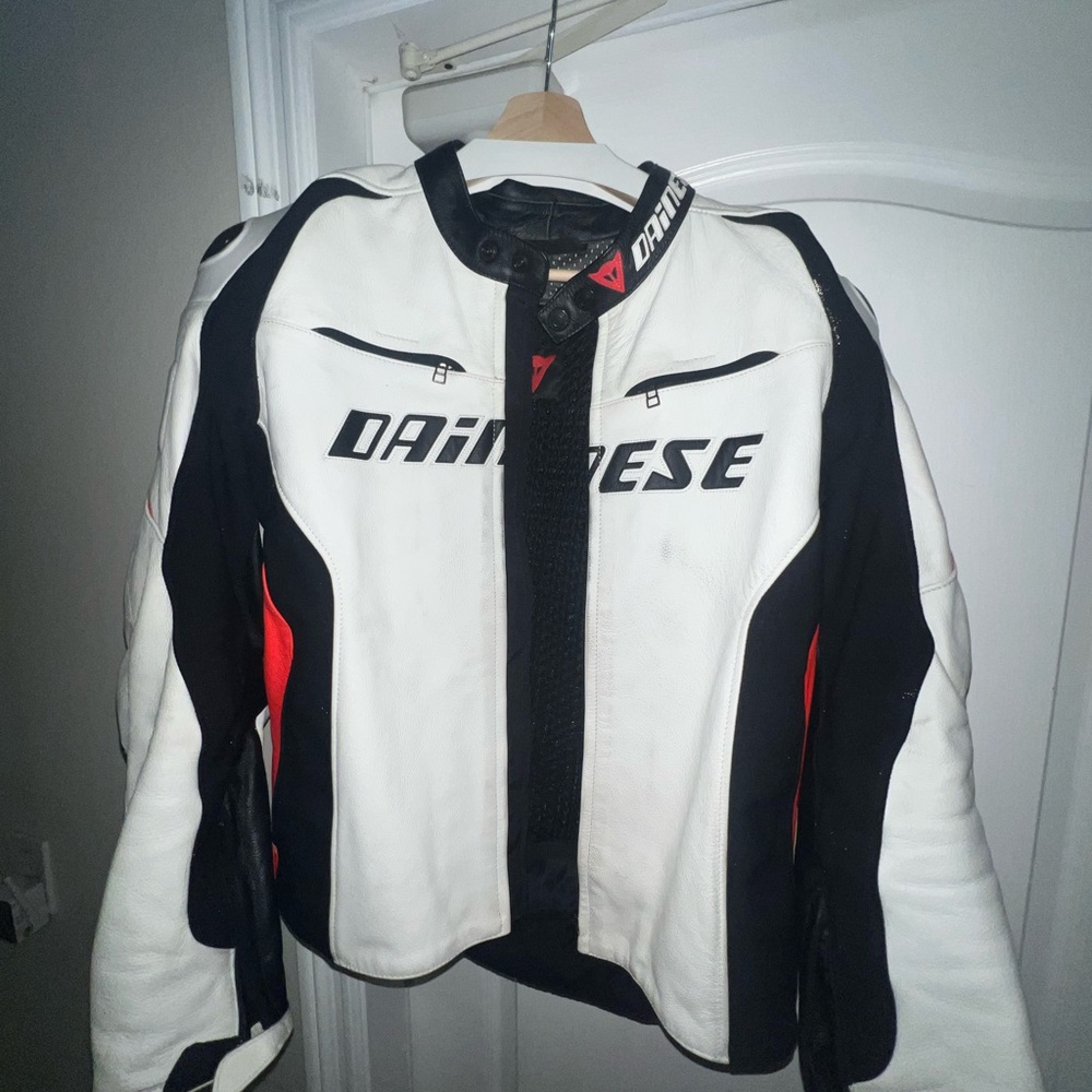Dainese Black and White Motorcycle Jacket